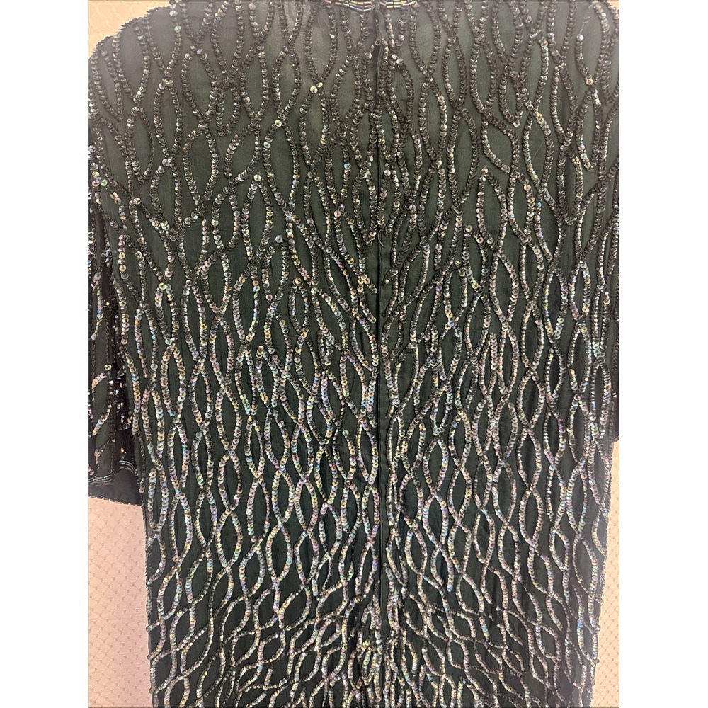 Vintage Scale Women's Dress Silk Sequins Beaded 1X India Gown Formal - Picture 9 of 9
